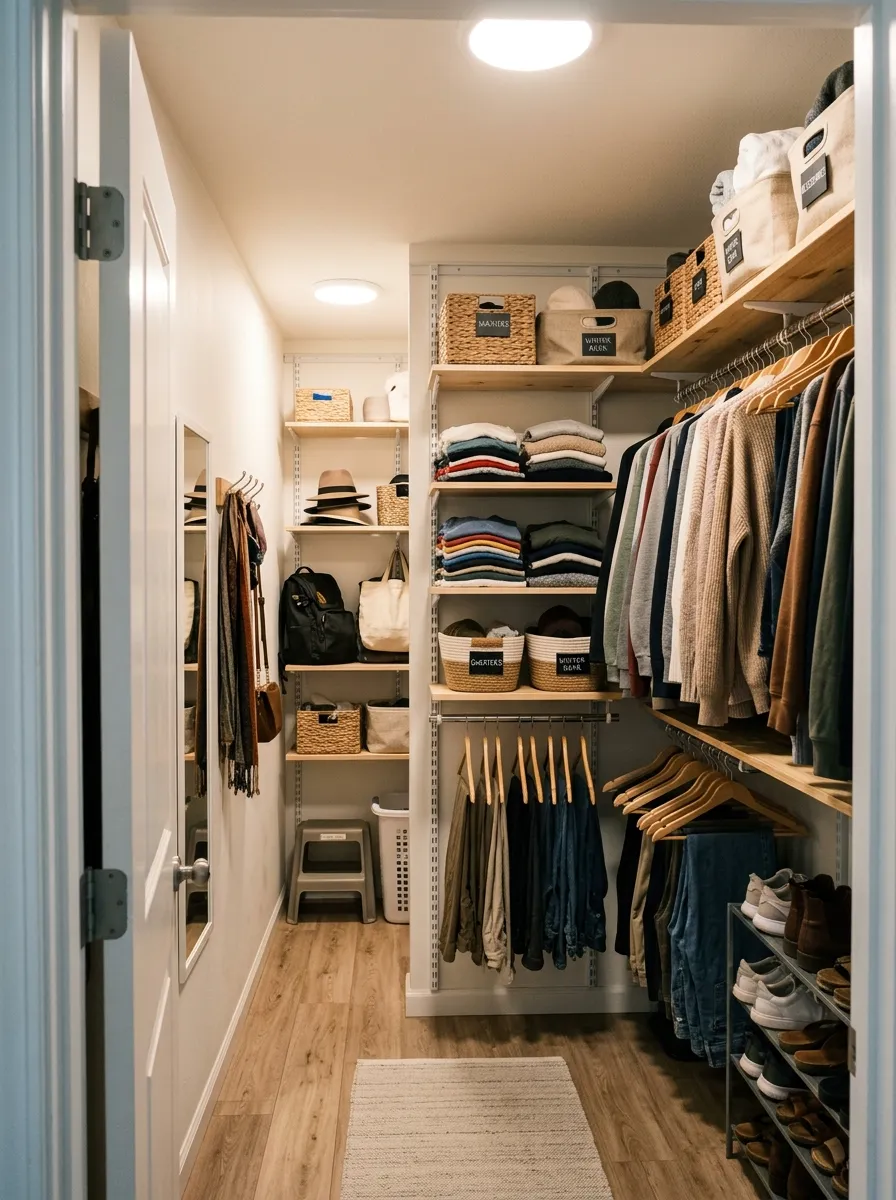 Adjustable Closet Shelving - interior home improvements mintpalment decor inspiration and aesthetic design idea
