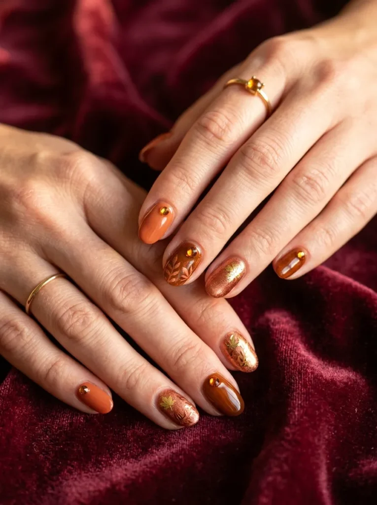 Amber Crystal Nail Set