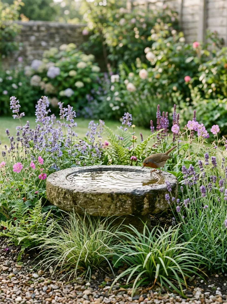 Birdbath focal point - robert mygardenandpatio decor inspiration and aesthetic design idea