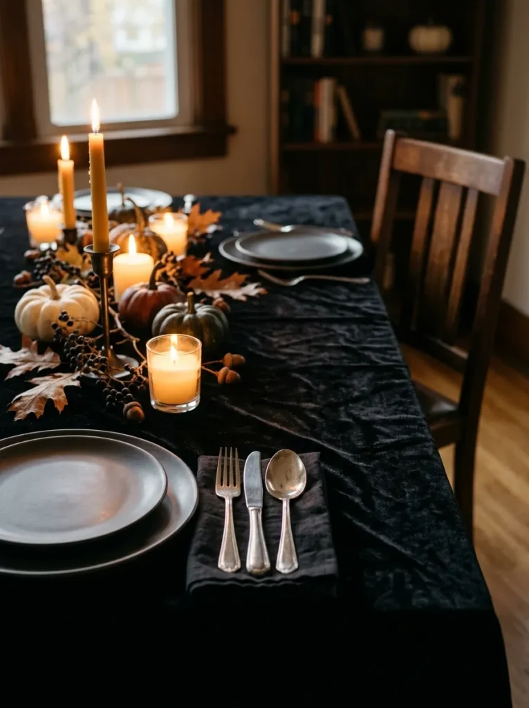 Black Velvet Tablecloth