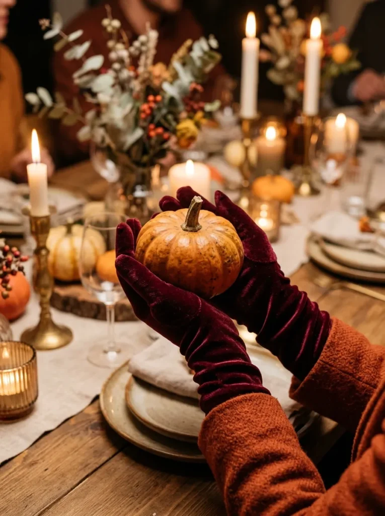 Burgundy Velvet Gloves
