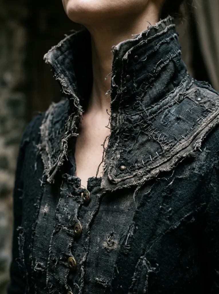 Distressed Collar Detailing