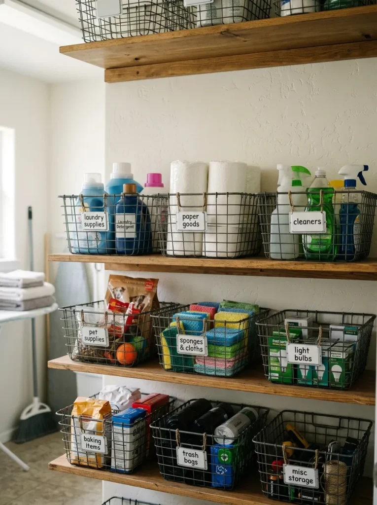 Labeled Wire Baskets