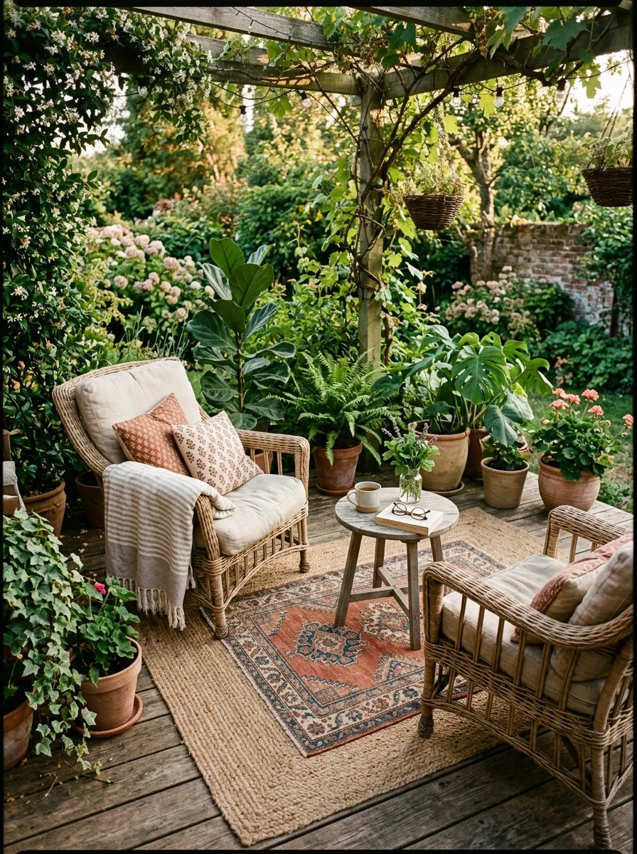 Layered outdoor rugs - robert mygardenandpatio decor inspiration and aesthetic design idea