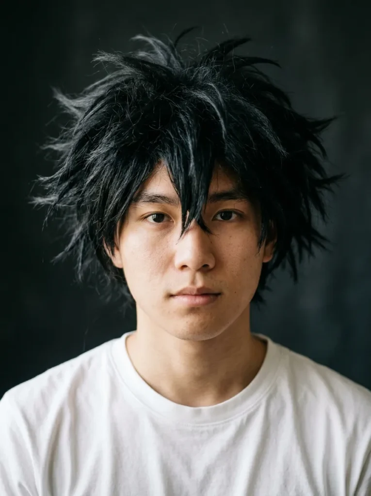 Messy Spiky Black Wig