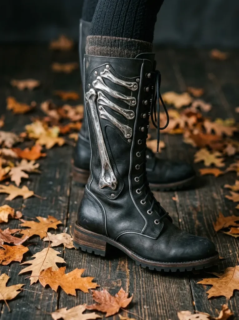 Metallic Skeleton Boots