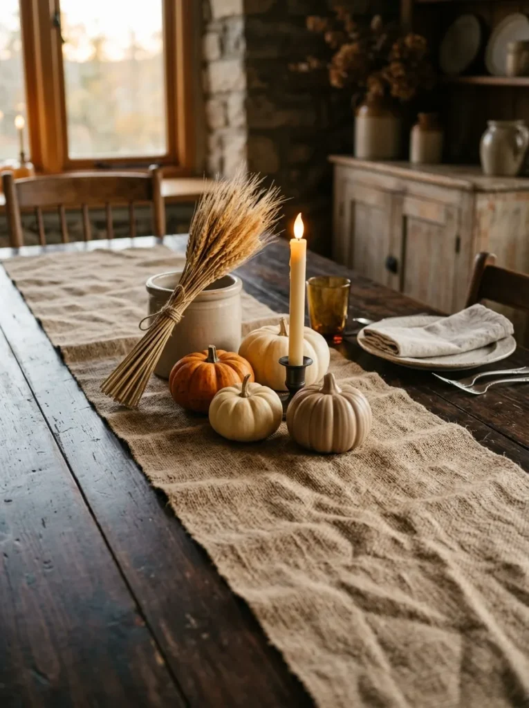 Rustic Burlap Table Runner