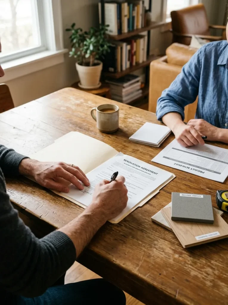 Sign detailed contract