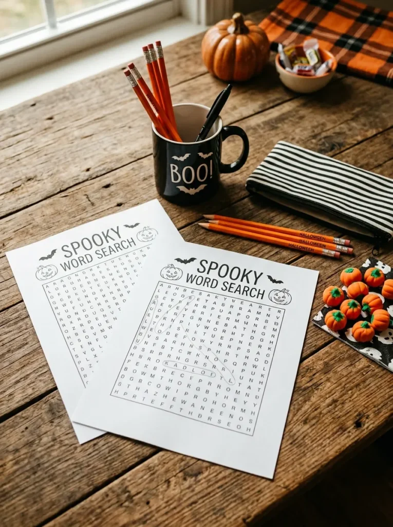 Spooky Word Search Sheets