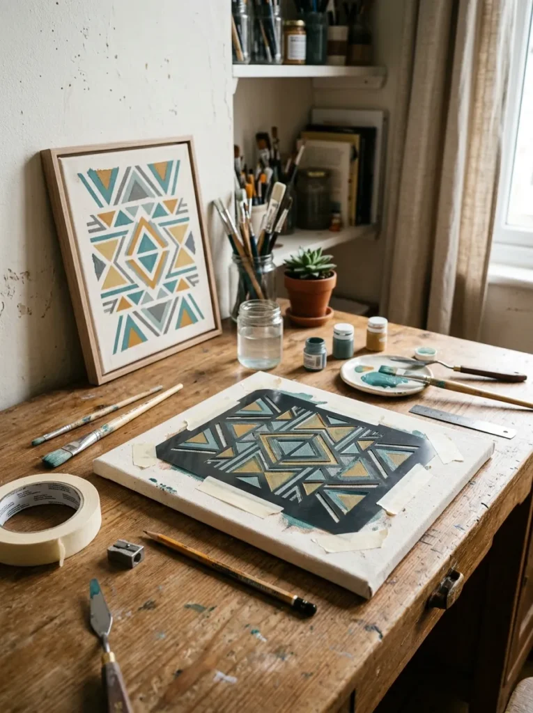 Stencil Canvas Art