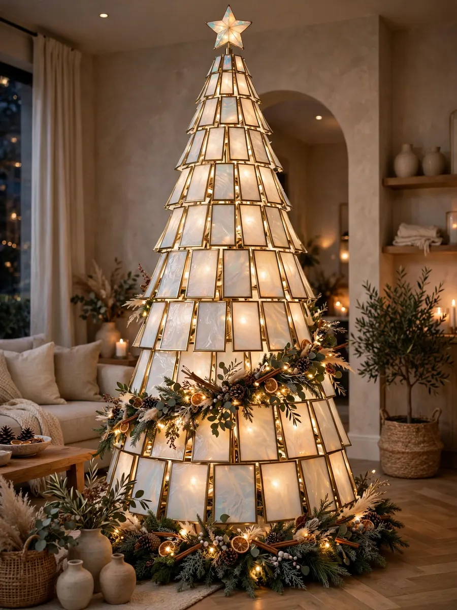 Opal Glass Panels Displays idea for 16 Ft Christmas Tree