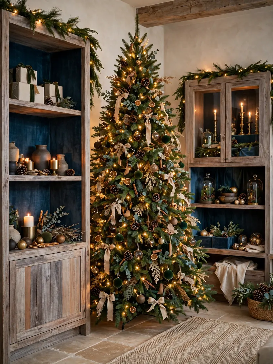 Weathered Teak Velvet Displays idea for 16 Ft Christmas Tree