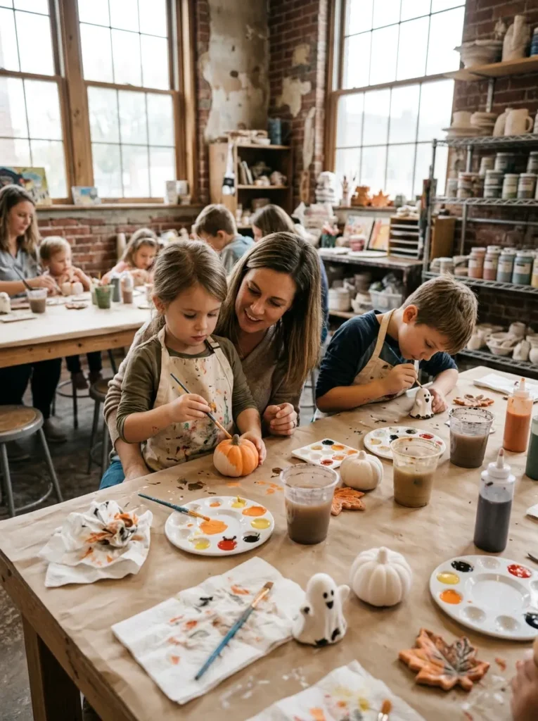 Art Studio Pottery Painting Workshops for Kids - halloween events near me for kids (Ceramic art studio pumpkin painting and glaze craft workshop for kids)