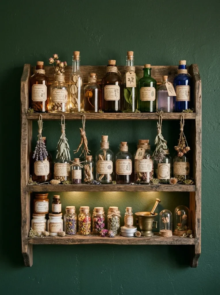 Botanical Apothecary Potion Wall Shelf