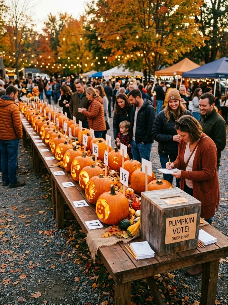 Carved Pumpkin Voting Showcase - halloween carnival booth ideas