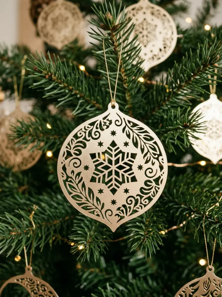 Champagne Gold Laser-Cut Pendants