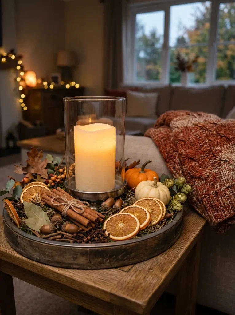 Cozy Scented Autumn Candles - halloween movie night ideas