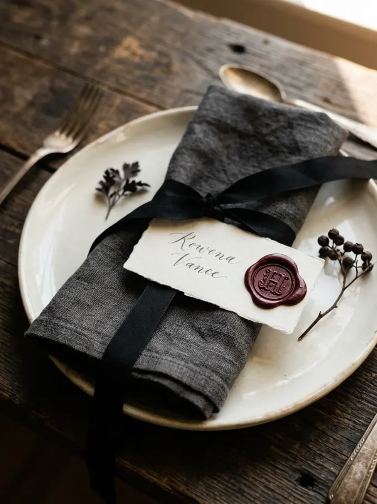 Custom Monogrammed Wax Seal Place Settings