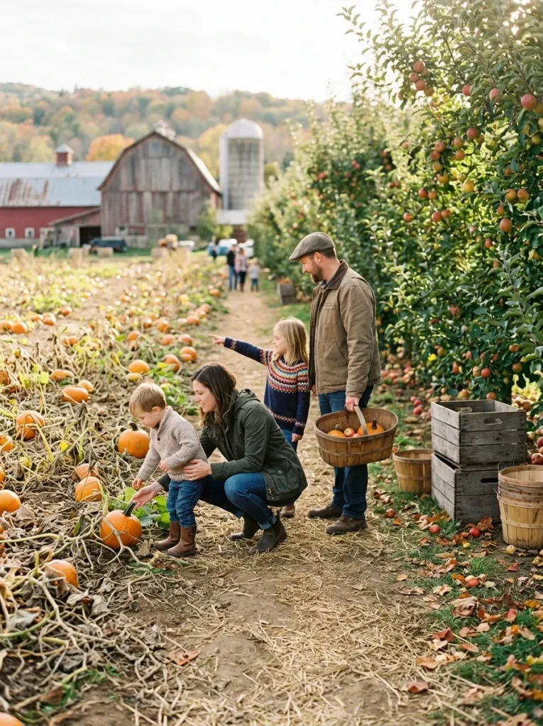 Farm Apple Orchard & Pumpkin Patch Outing - halloween events near me for kids (Scenic tractor hayride and pumpkin picking field outing for families)