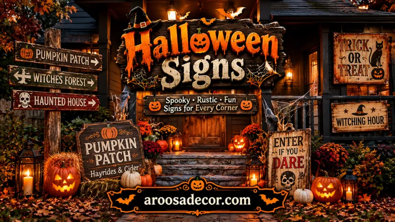 Halloween Signs: 19 Creative Yard and Wall Decor Ideas - halloween signs (Striking collection of creative outdoor yard signs and indoor wall plaques for Halloween decor)