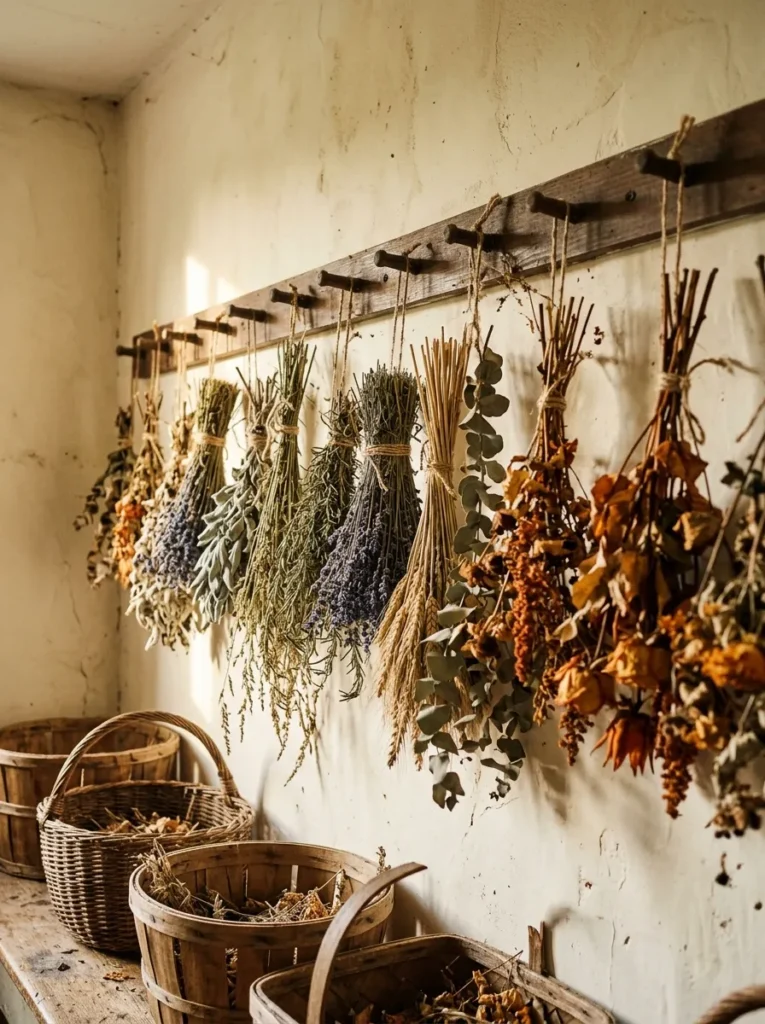 Hanging Dried Herb and Flora Bunches