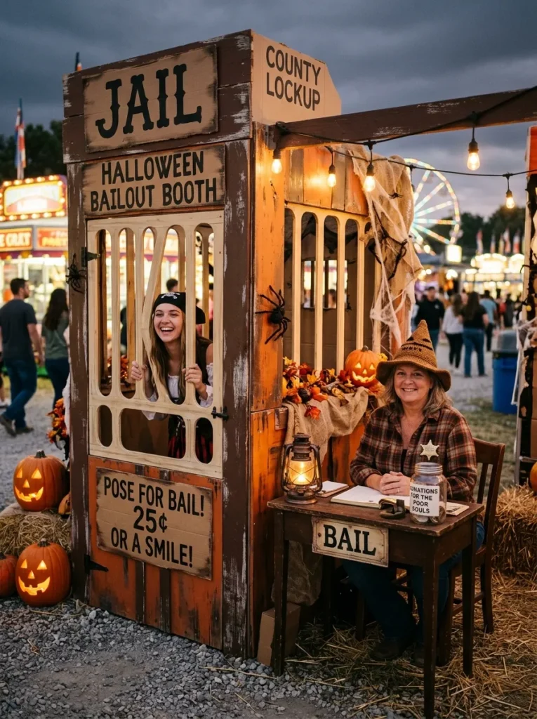 Haunted Jailhouse Bailout Booth - halloween carnival booth ideas