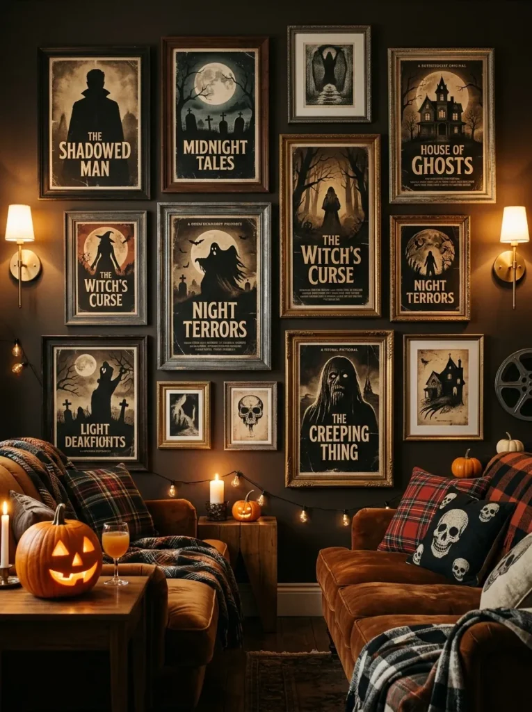Horror Film Poster Wall Backdrop - halloween movie night ideas