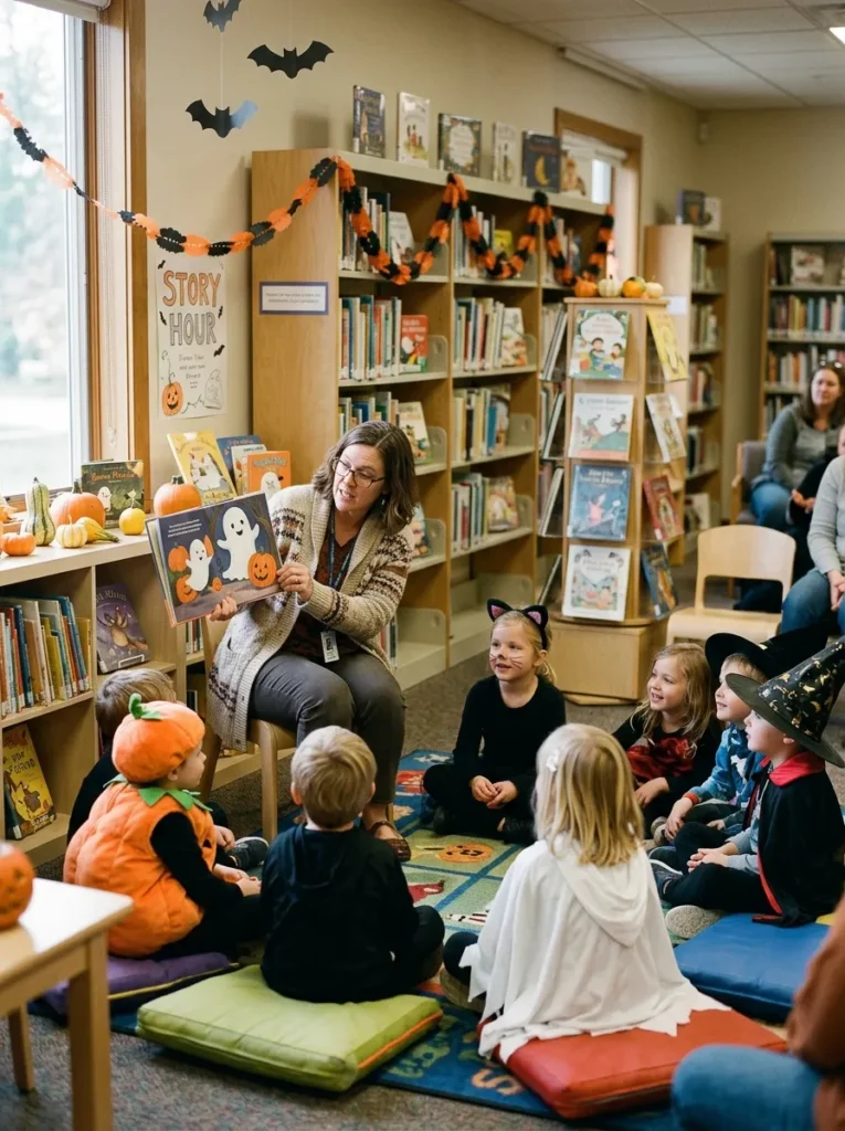 Public Library Spooky Costume Story Hour - halloween events near me for kids (Gentle library costumed storytime and craft hour for toddlers)