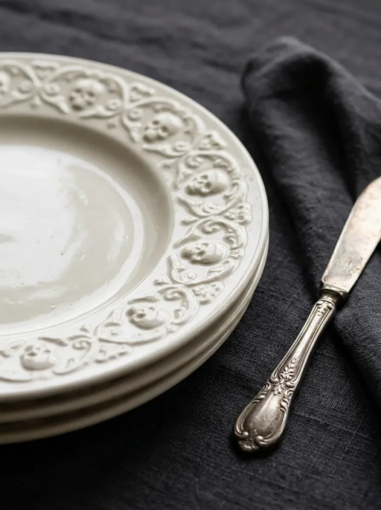 Skull Embossed Bread & Butter Side Plates