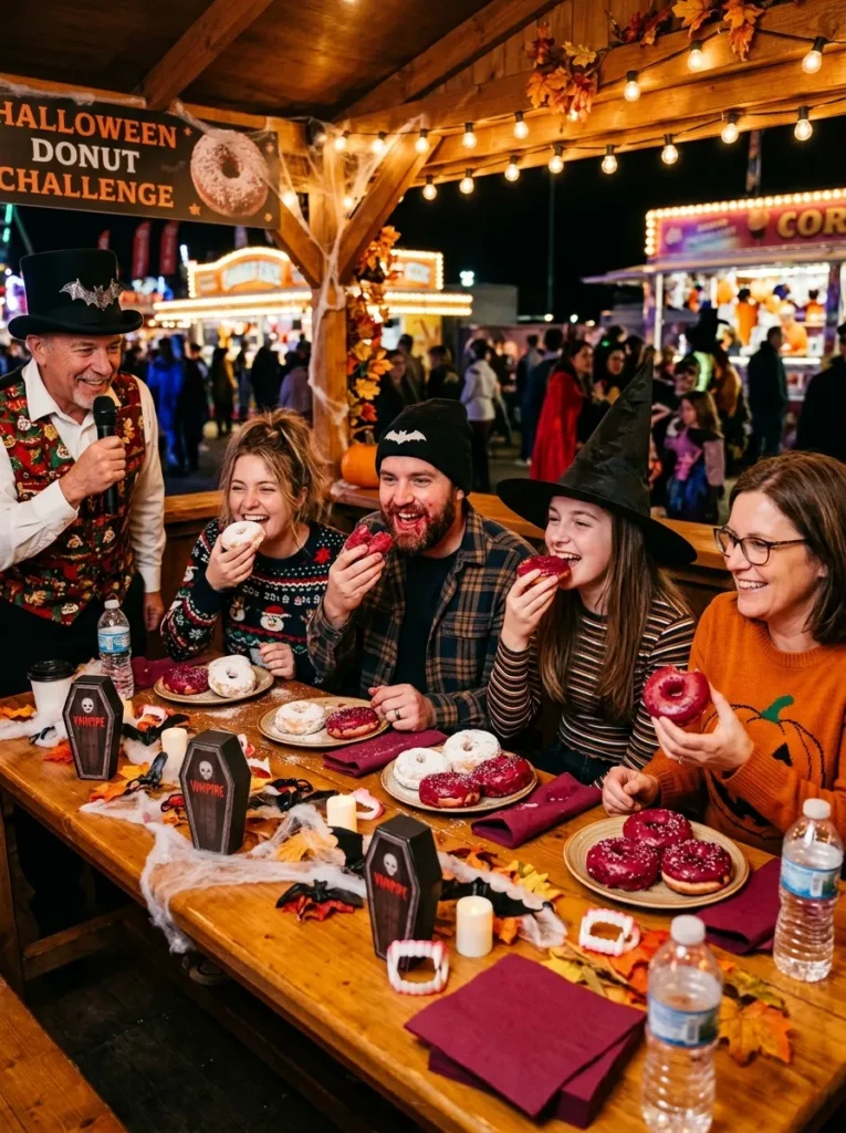 Vampire Blood Donut Eating Contest - halloween carnival booth ideas