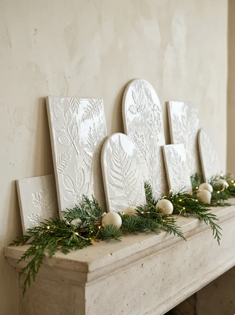 White Porcelain Panels Decor - magical nights of lights (Translucent white porcelain relief panels diffusing glows from magical nights of lights)