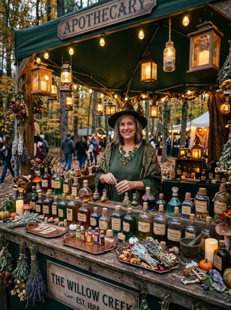 Witch Apothecary Potion Booth - halloween carnival booth ideas