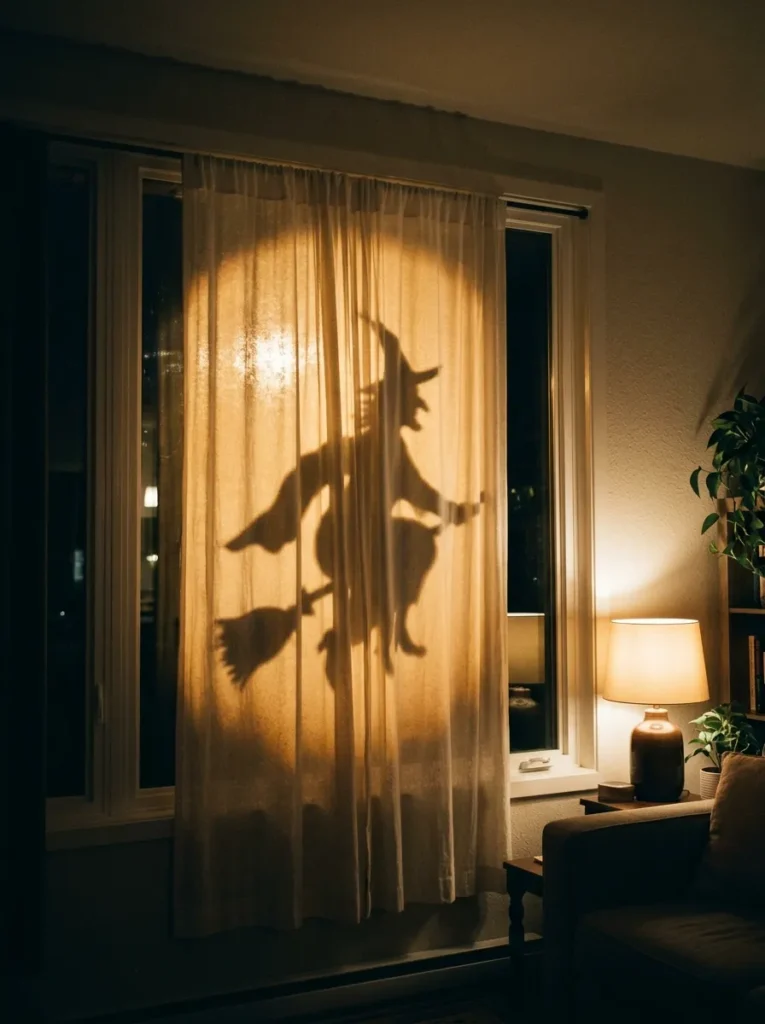 Witch Silhouette Window Projections