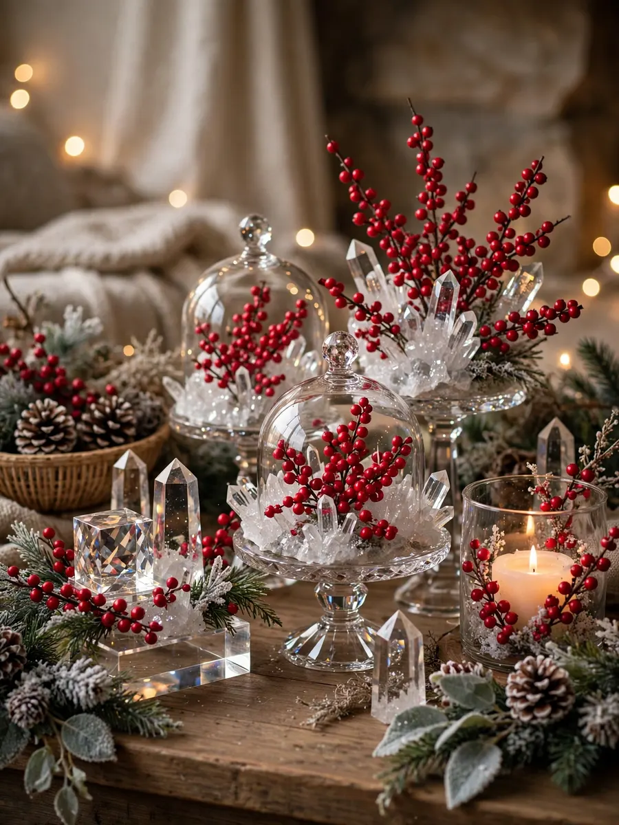Winterberry Crimson Crystal Displays idea for Christmas Artificial Flowers