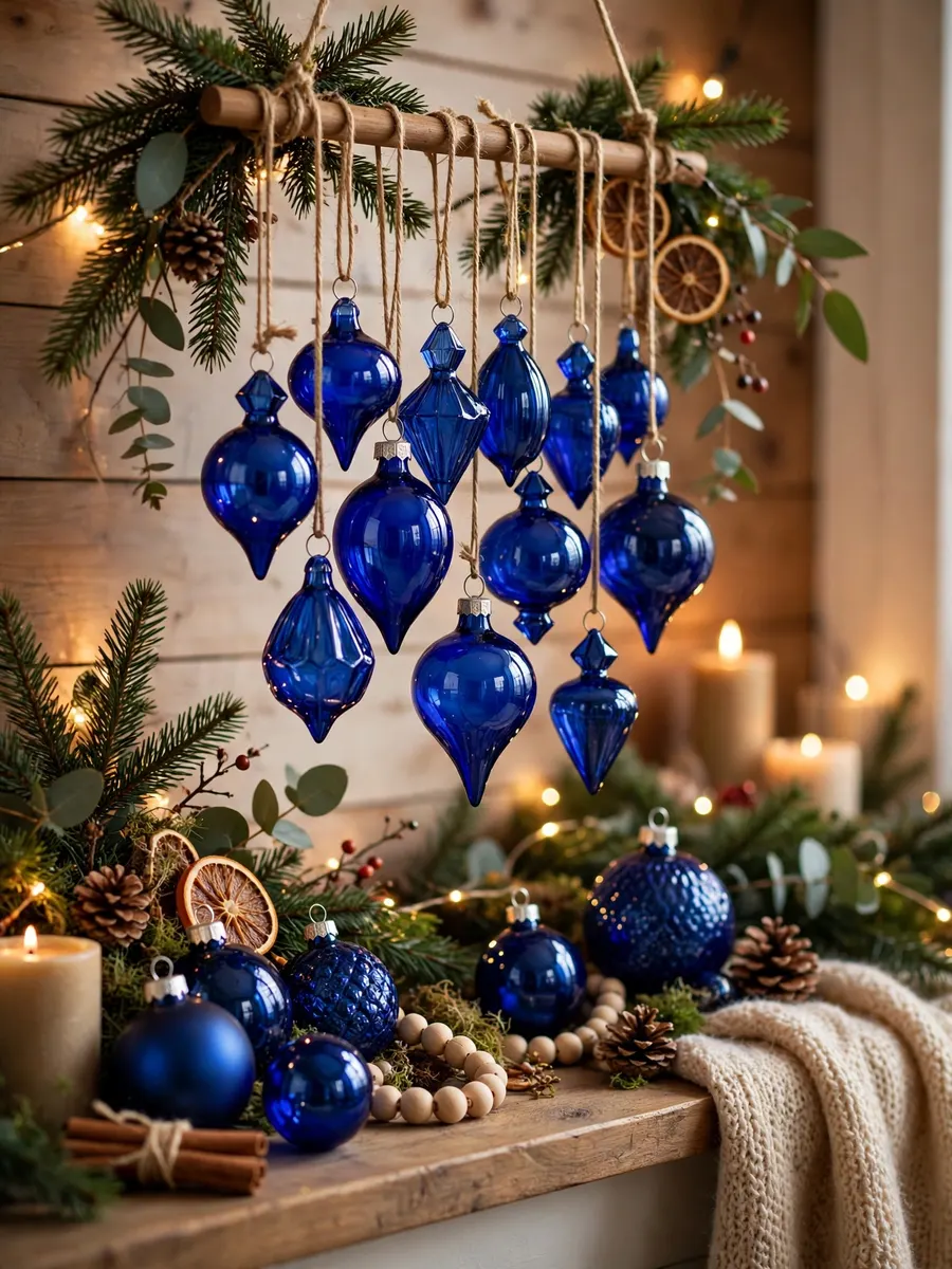 Cobalt Blue Pendants Styling idea for Christmas House Ornaments
