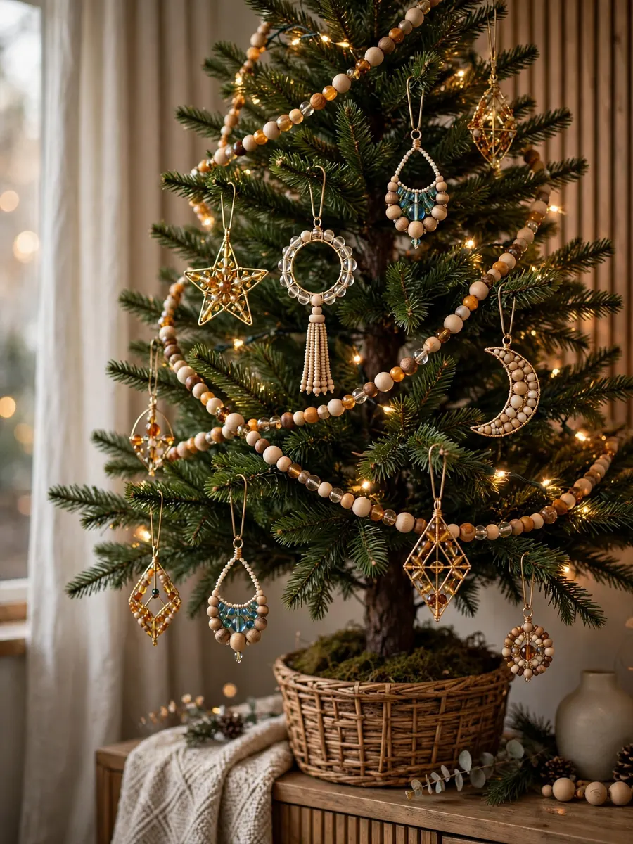 Beaded Wire Pendants Displays idea for Christmas Tree Beaded Garland