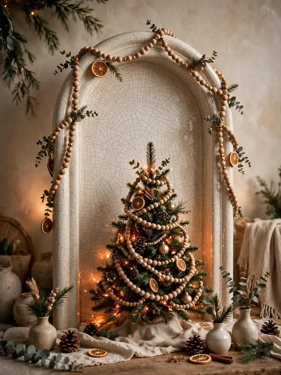 Crackle Glaze Arch Highlights idea for Christmas Tree Beaded Garland
