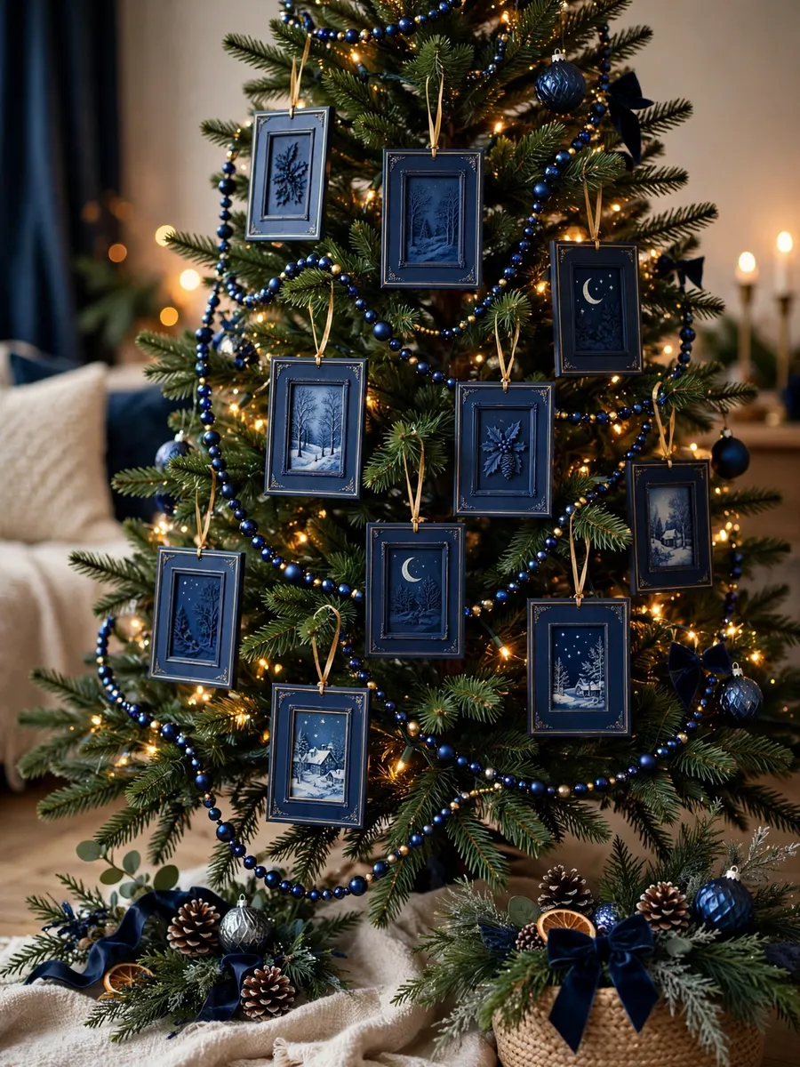 Midnight Sapphire Panels Vignettes idea for Christmas Tree Beaded Garland