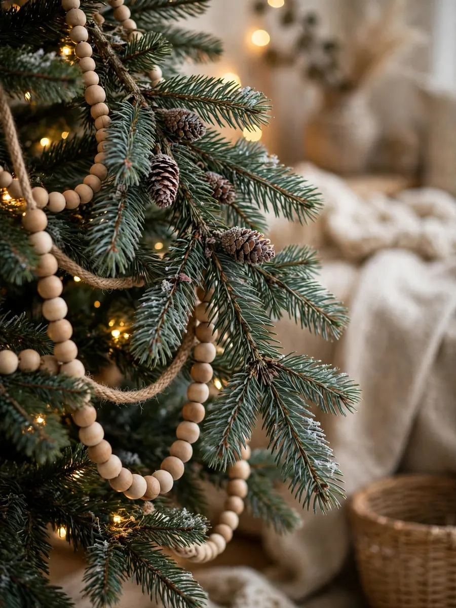 Nordic Pine Bough Touches idea for Christmas Tree Beaded Garland
