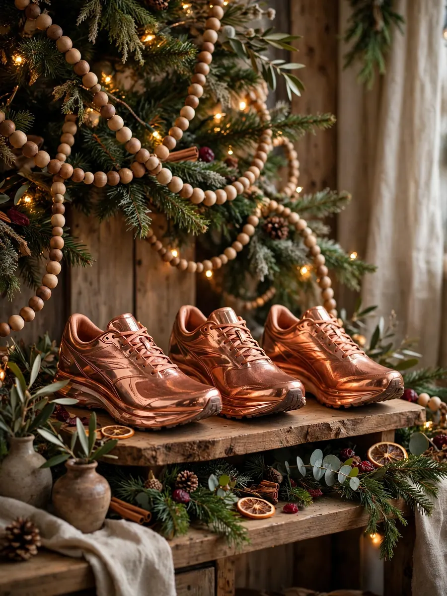 Polished Copper Runners Displays idea for Christmas Tree Beaded Garland