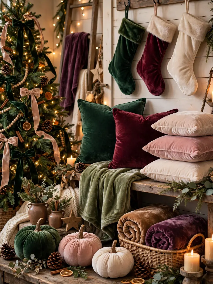 Plush Velvet Velvet Decor idea for Christmas Tree Farmhouse