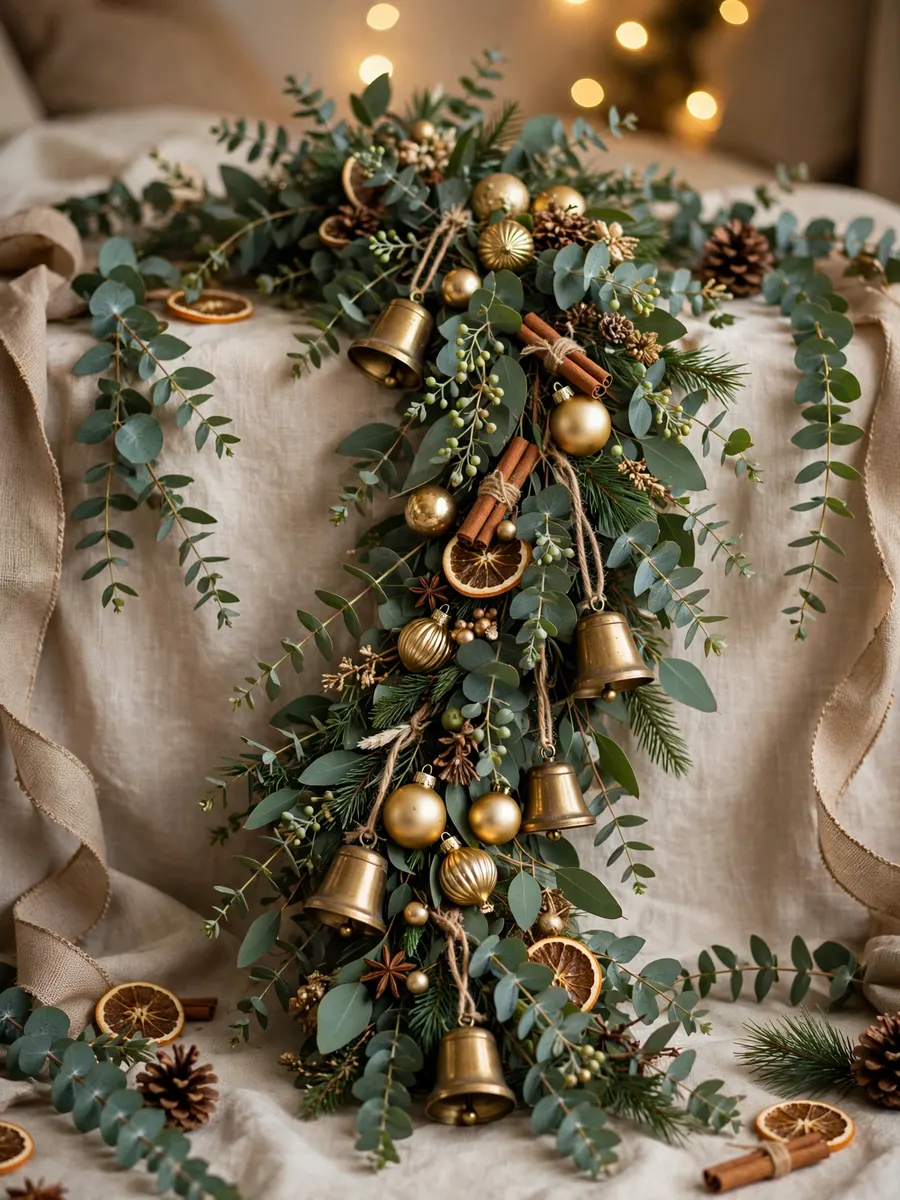 Eucalyptus Spray Bell Concepts idea for Christmas Tree Ornament Garland