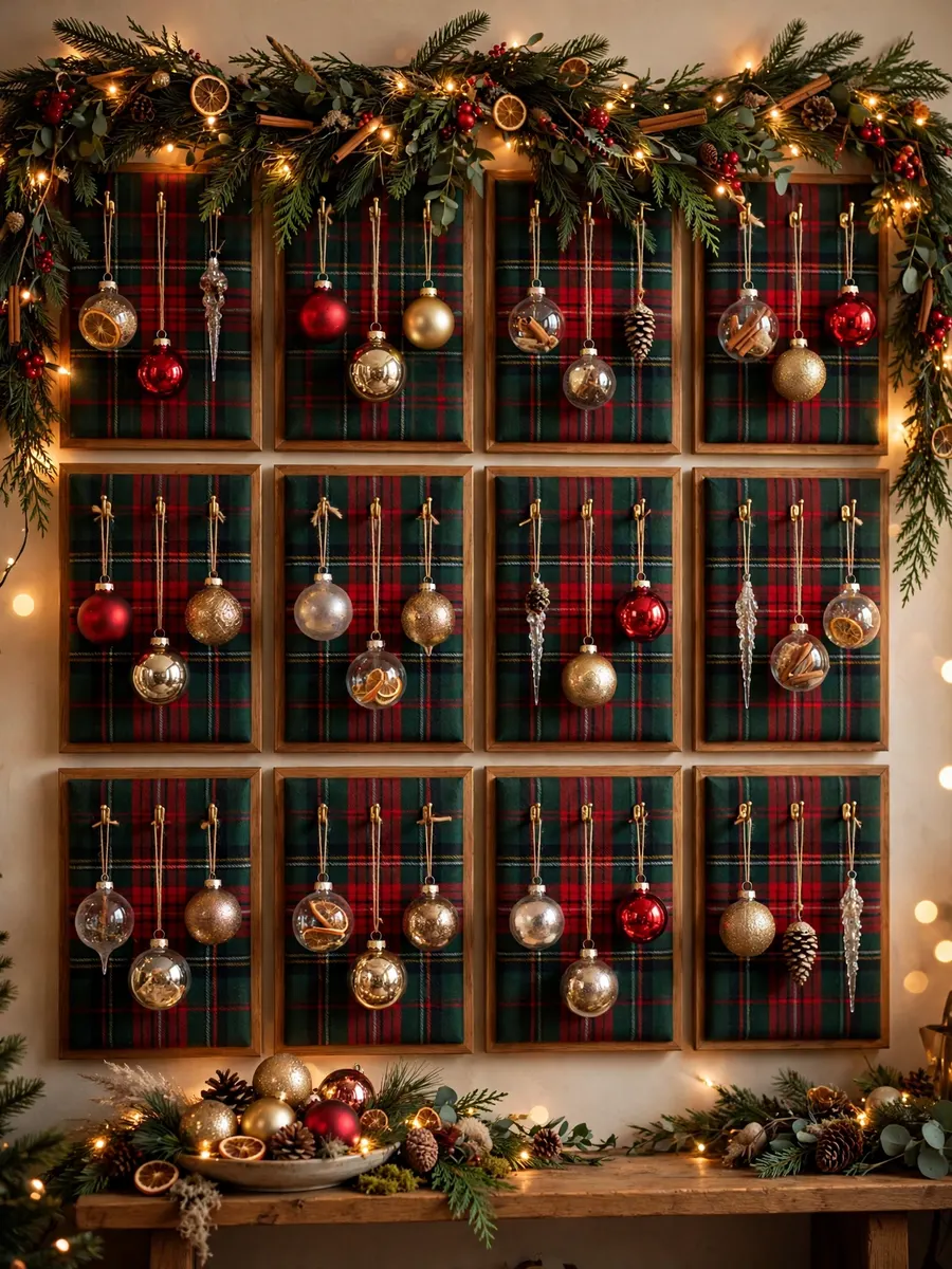 Tartan Plaid Wall Displays idea for Christmas Tree Ornament Garland
