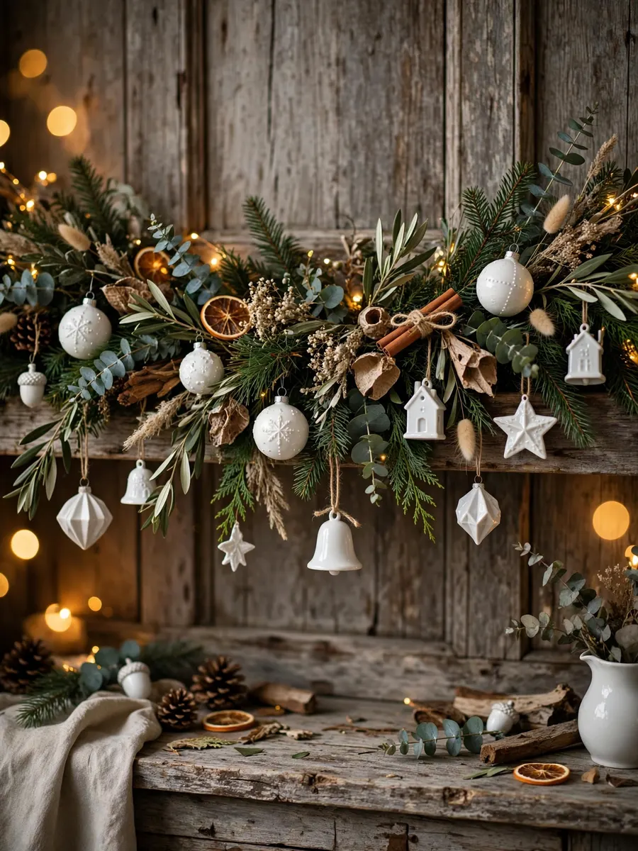 Weathered Teak Porcelain Touches idea for Christmas Tree Ornament Garland
