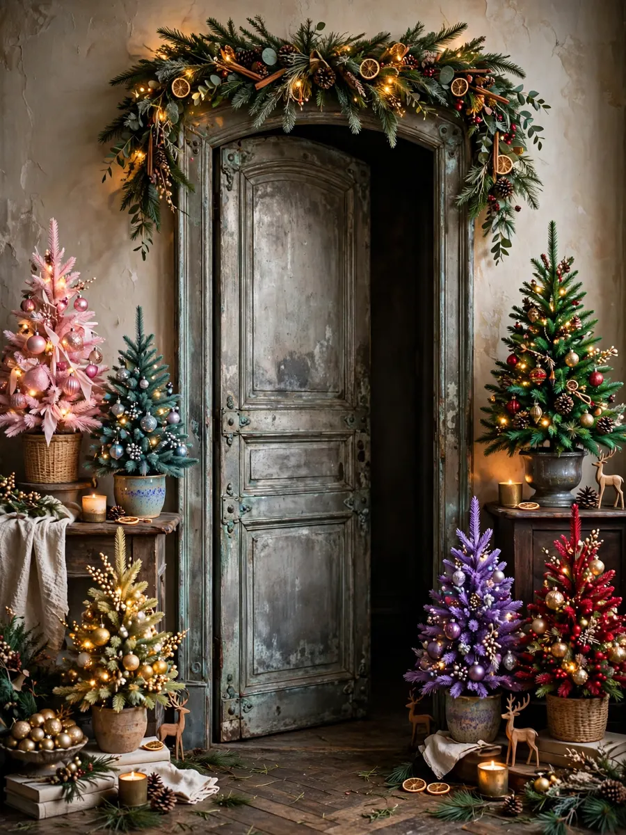Aged Pewter Doorway Vignettes idea for Color Christmas Trees