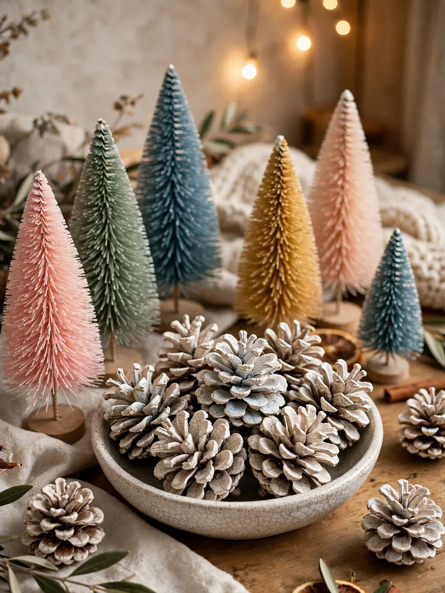 Crackle Glaze Pinecones Decor idea for Color Christmas Trees