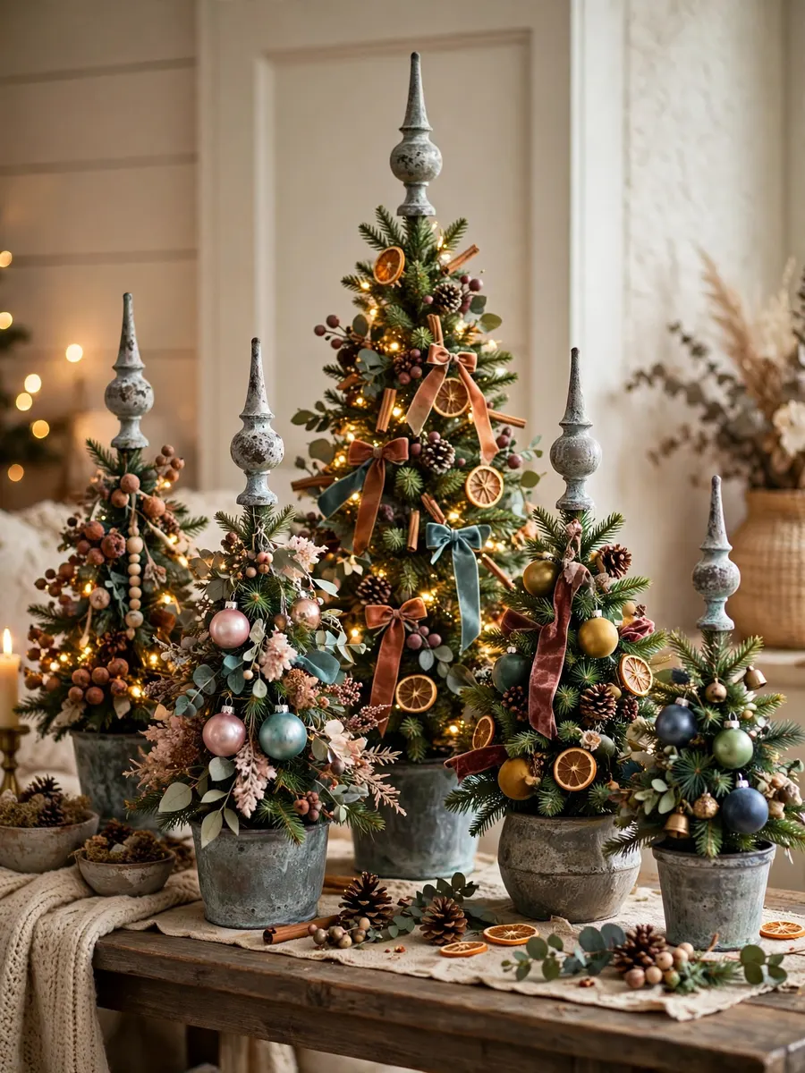 Distressed Zinc Finials Accents idea for Color Christmas Trees