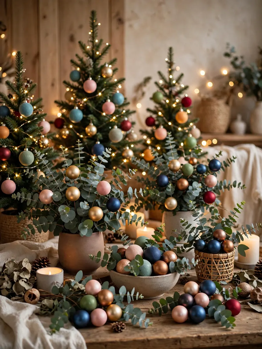 Eucalyptus Spray Spheres Displays idea for Color Christmas Trees