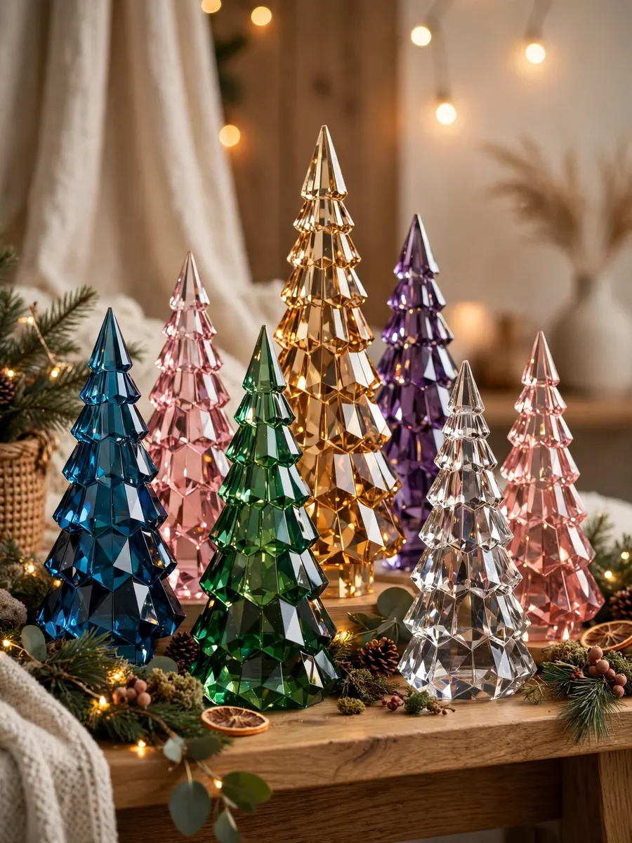 Faceted Crystal Tree Displays idea for Color Christmas Trees