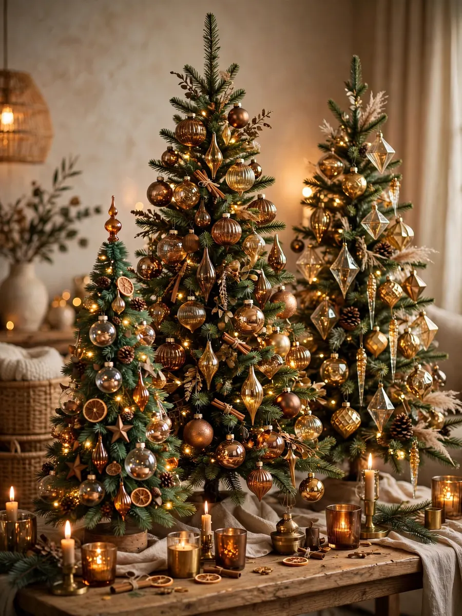 Golden Bronze Glass Highlights idea for Color Christmas Trees